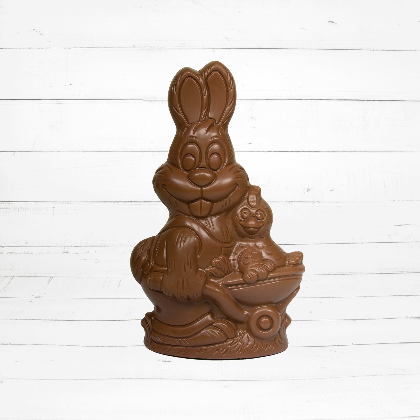 Osterhase mit Schubkarren und Huhn (EH6-396-398)