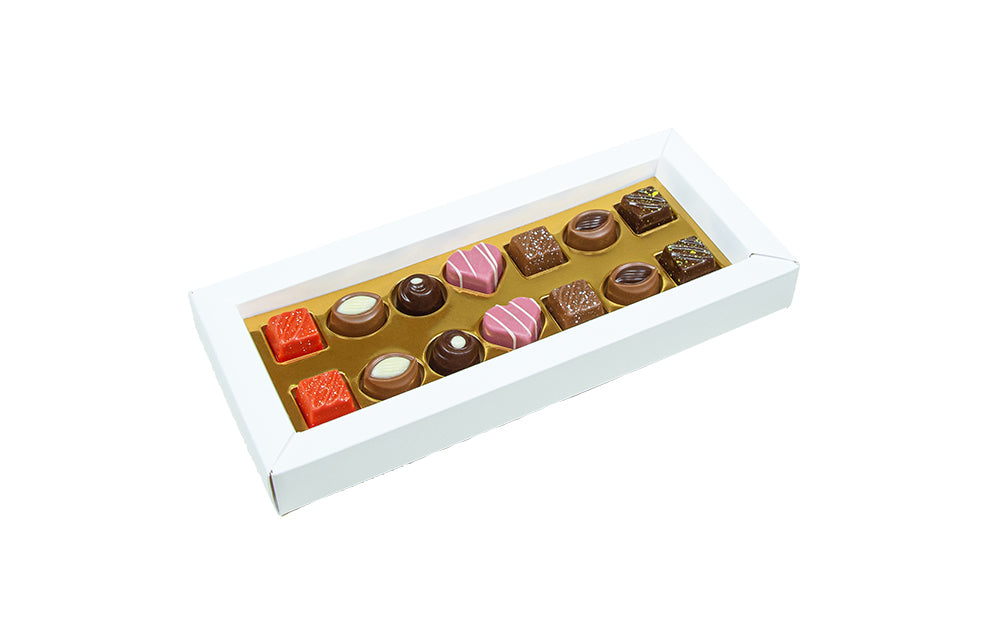Personalisiert: Mini Schweizer Alpenpralinen 14-er Box (3401-1)